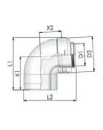 Tricox PPs/Alu könyök 110/160mm, 87°