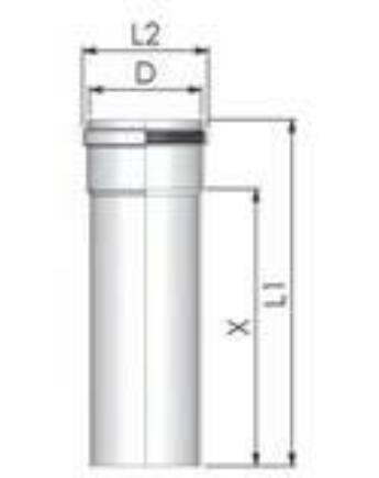 Tricox PPs cső 80mm, hossz 500 mm