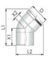 [PKÖ952] Tricox PPs könyök 200 mm, 45°