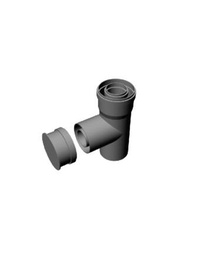 [PP60/100TO] Ricom Gas PPS/Alu 60/100-as egyenes T-idom vizsgálónyílással