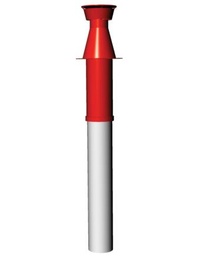 [PP60/100DDBR] Ricom Gas PPS/Alu 60/100-as Tetőátvezető készlet - vörös
