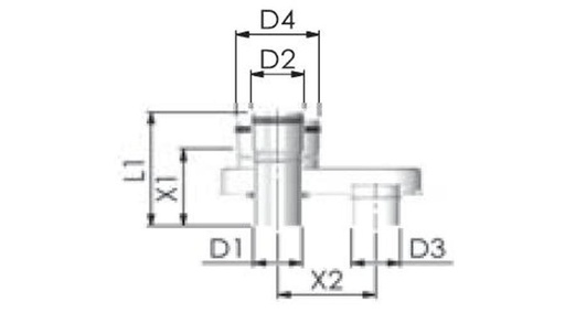 [PAD6020] Tricox PPs/Alu osztó adapter 80/125 - 2x80