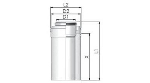 [PACS057] Tricox PPs/Alu cső 110/160mm, hossz 1000mm