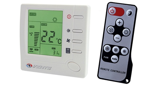 [RTSD-1-400] Vents RTSD-1-400 Termosztát Falba Süllyeszthető, Távirányítóval