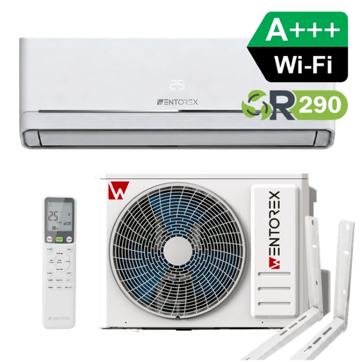 WENTOREX Nevada 12 WiFi oldalfali split hűtő-fűtő klíma, tartó konzollal (R290 - 3,65 kW)