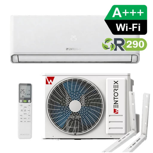 WENTOREX Montana 12 WiFi oldalfali split hűtő-fűtő klíma, tartó konzollal (R290 - 3,65 kW)