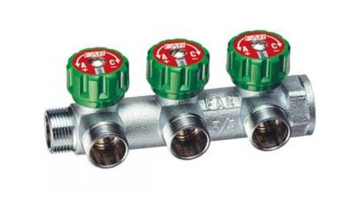[3822134] FAR Szelepes Osztó gyűjtő 3 körös, 1"-3/4"