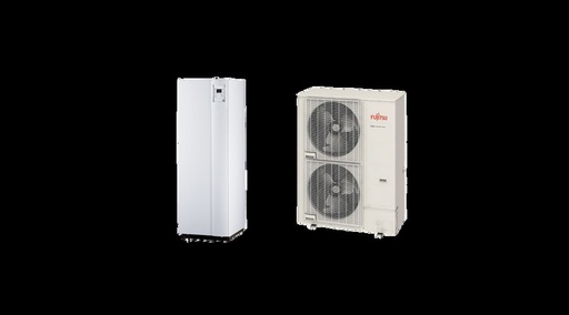 [WGYG160DJ6/WOYG160LJL] Fujitsu Waterstage SHPDUO 16 / 1F Super High Power (WGYG160DJ6 / WOYG160LJL) 1 fázisú osztott levegő-víz hőszivattyú HMV tartállyal 16 kW