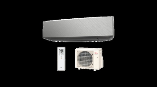 [ASEG12KETF-B/AOEG12KETA] Fujitsu Design 2020 ASEG12KETF-B/AOEG12KETA oldalfali split klíma csomag 3,4 kw Silver X Dark gray