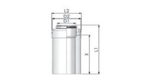 [PACS506C] Tricox PPs/Alu cső 60/100mm, hossz 500mm