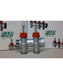 [398013402] FAR Áramlásmérős Osztó gyűjtő 2 körös, 1"-3/4"