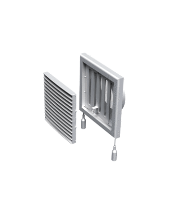 [MV-121VR] Vents MV 121VR Műanyag Szellőzőrács Szabályozható Zsaluval, Vízszintes Rácsozással, Csőcsatlakozóval
