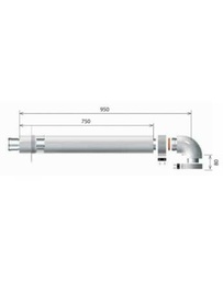 [3318096] Ariston LAS B32-es elvezető készlet, alu/pp, Ø60/100 mm