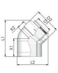 [PAKÖ502C] Tricox PPs/Alu könyök 60/100mm, 45° (2db)