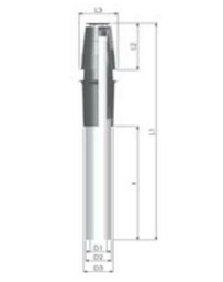 [PATH607C] Tricox PPs/Alu tetőátvezető hosszabbító cső, 80/125 mm, hossz 1000mm, EconeXt
