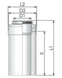 [PACS056] Tricox PPs/Alu cső 110/160mm, hossz 500mm