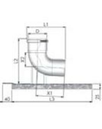 [PBK10] Tricox PPs bekötő könyök 60mm tartó sínnel